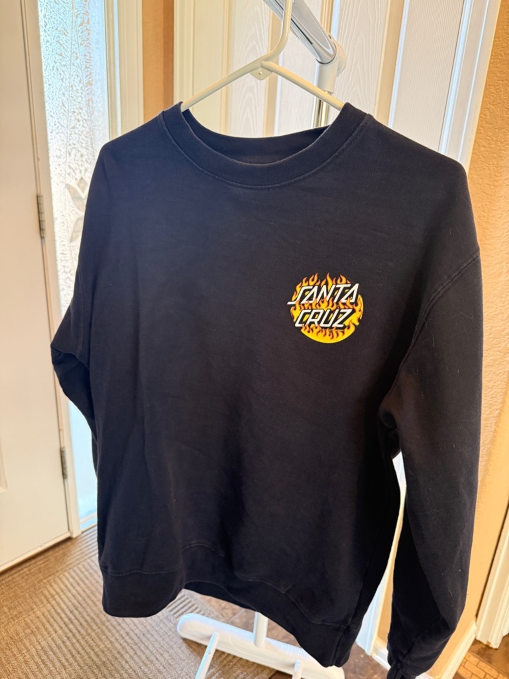 Santa Cruz Navy Sweatshirt with Flame Logo